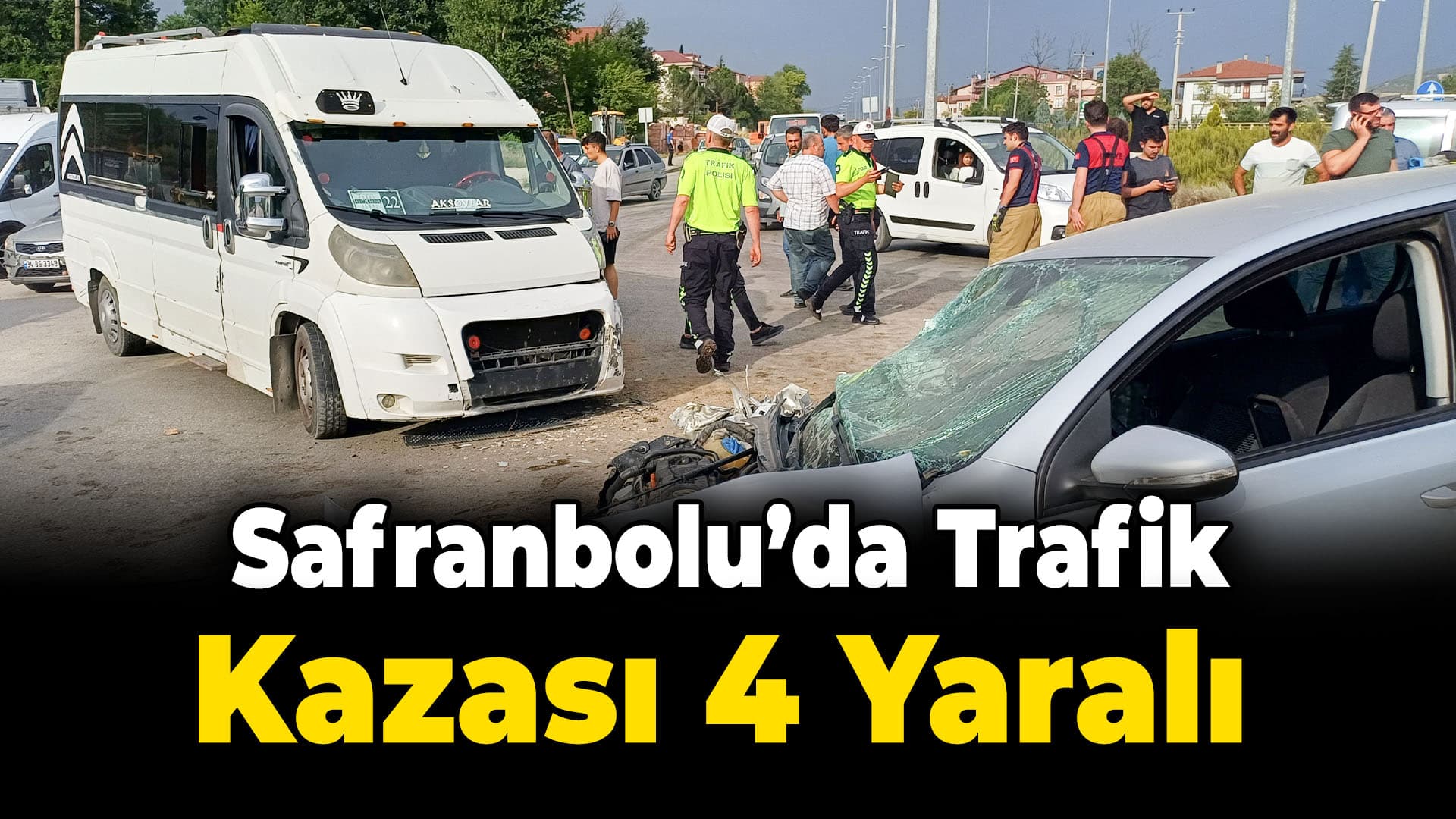 Safranbolu'da üç aracın karıştığı kazada 4 kişi yaralandı