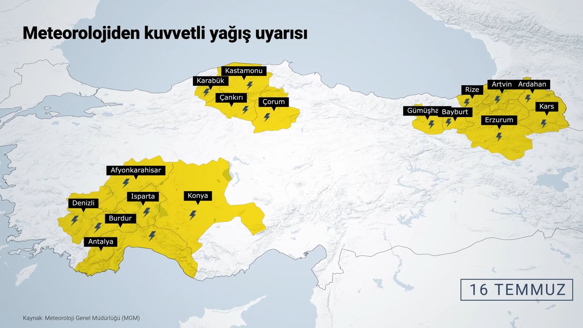Karabük için meteorolojiden kuvvetli yağış uyarısı
