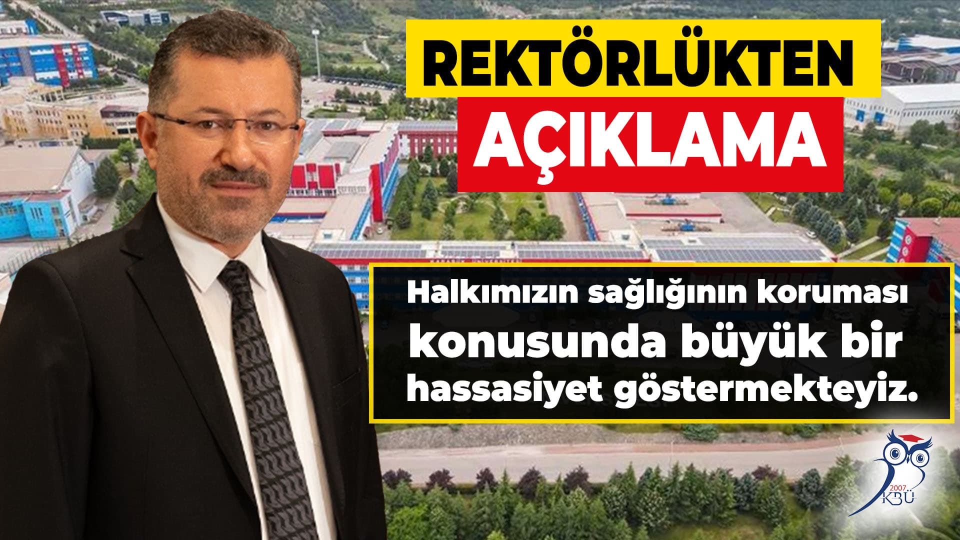 Karabük Üniversitesi Rektörlüğünden Açıklama