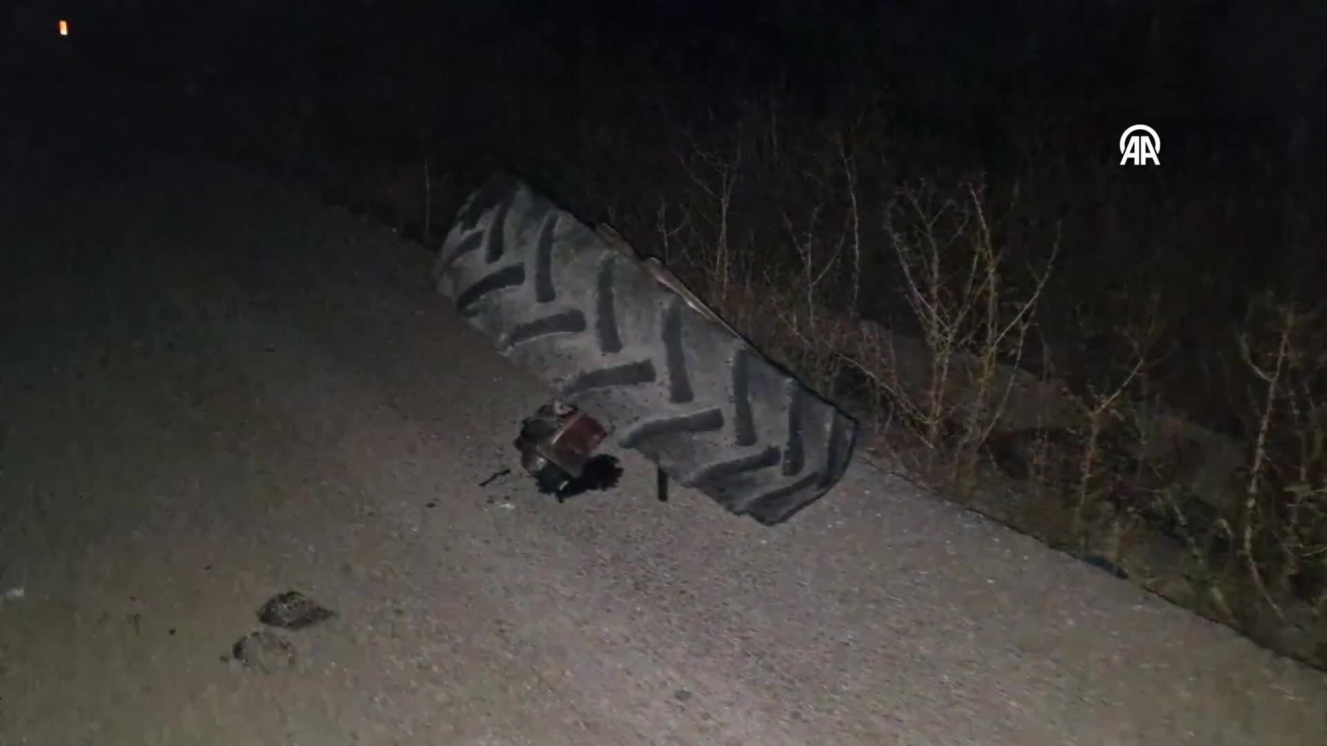 Çorum'da otomobille çarpışan traktörün tekeri koptu, 2 kişi yaralandı