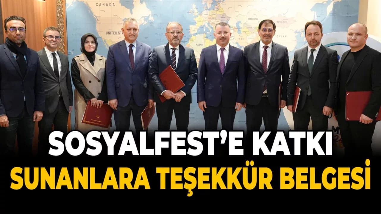 SOSYALFEST’e Katkı Sağlayanlara Teşekkür Belgesi Verildi