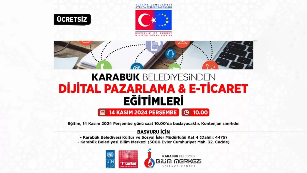 Karabük Belediyesi'nden Ücretsiz Dijital Pazarlama ve E-Ticaret Eğitimleri