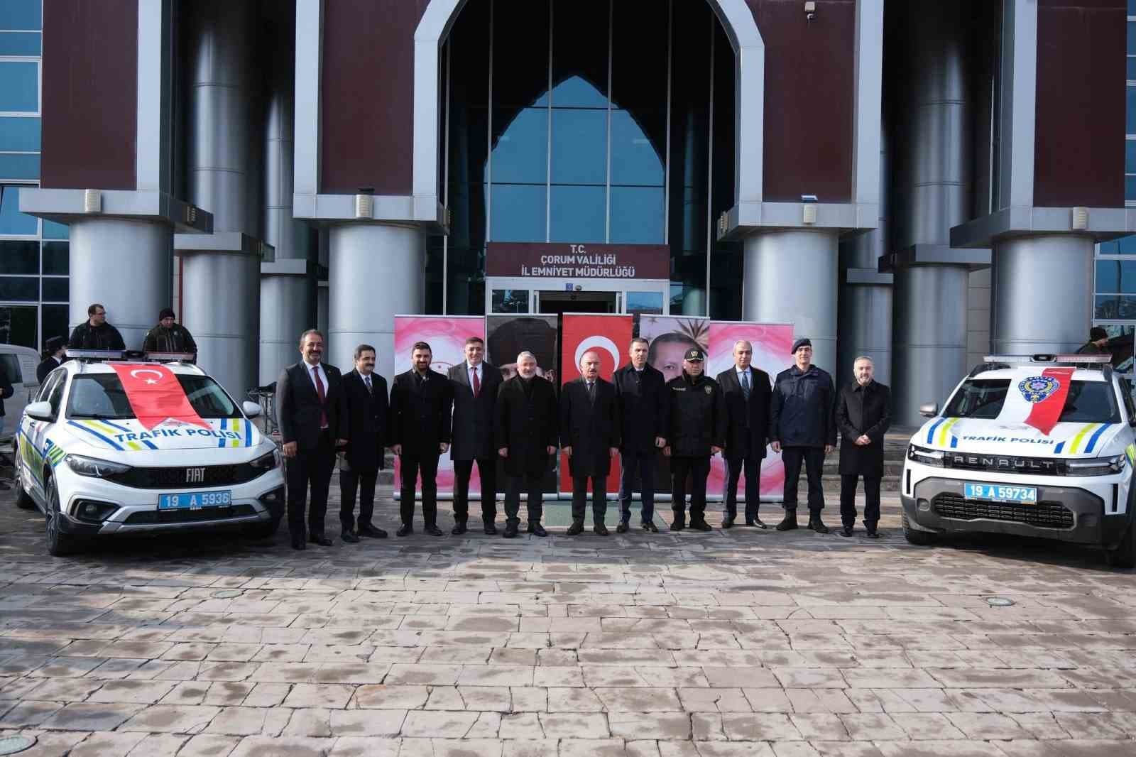Çorum İl Emniyet Müdürlüğü’ne tahsis edilen 21 araç dualarla teslim edildi