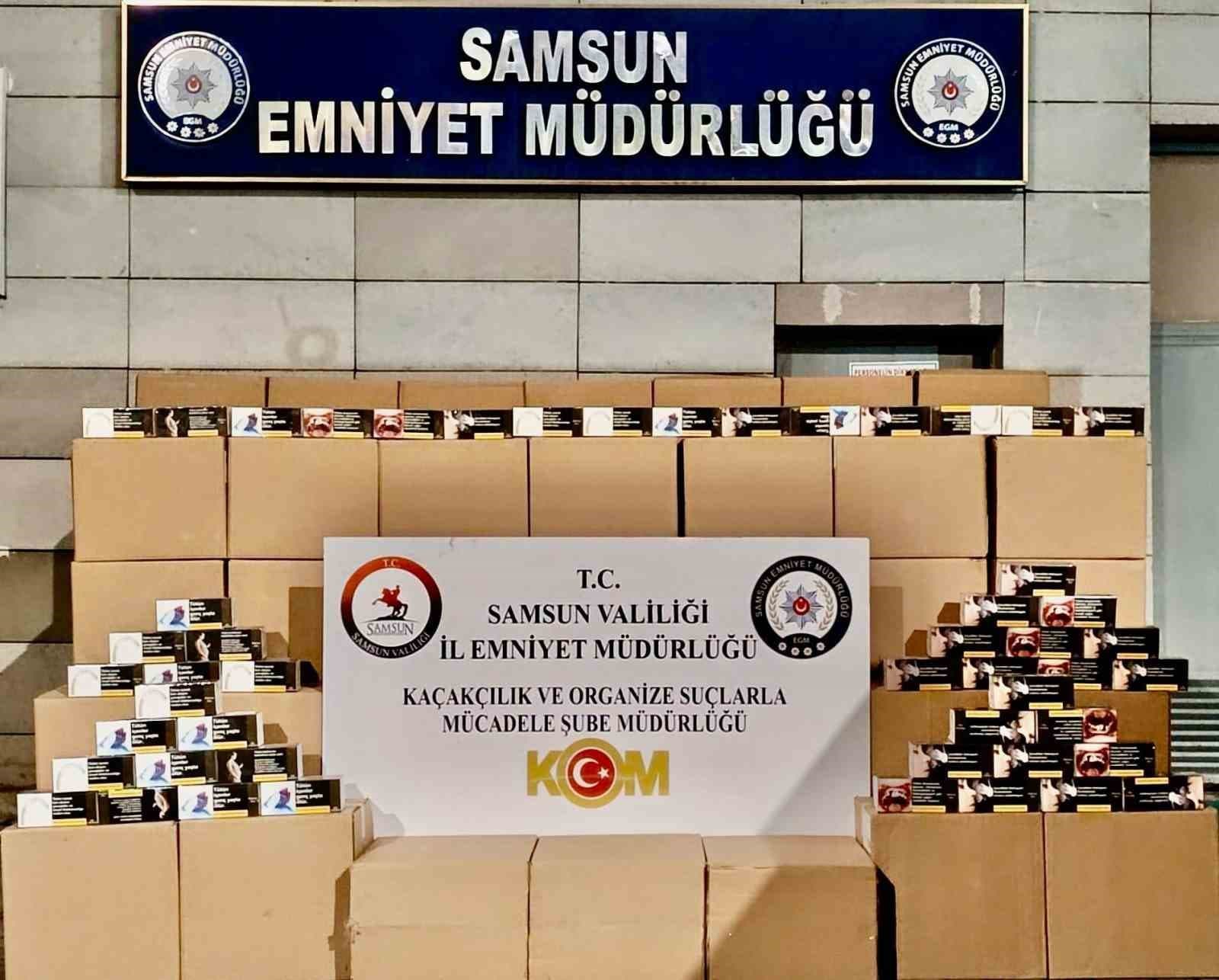 Samsun’da 1 milyon 920 bin adet kaçak makaron ele geçirildi