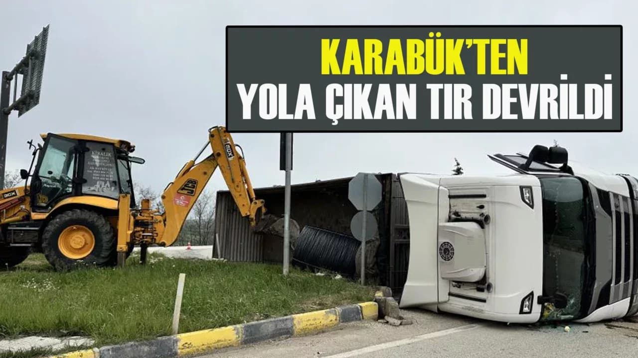 Kastamonu'da demir yüklü tır devrildi: 1 yaralı
