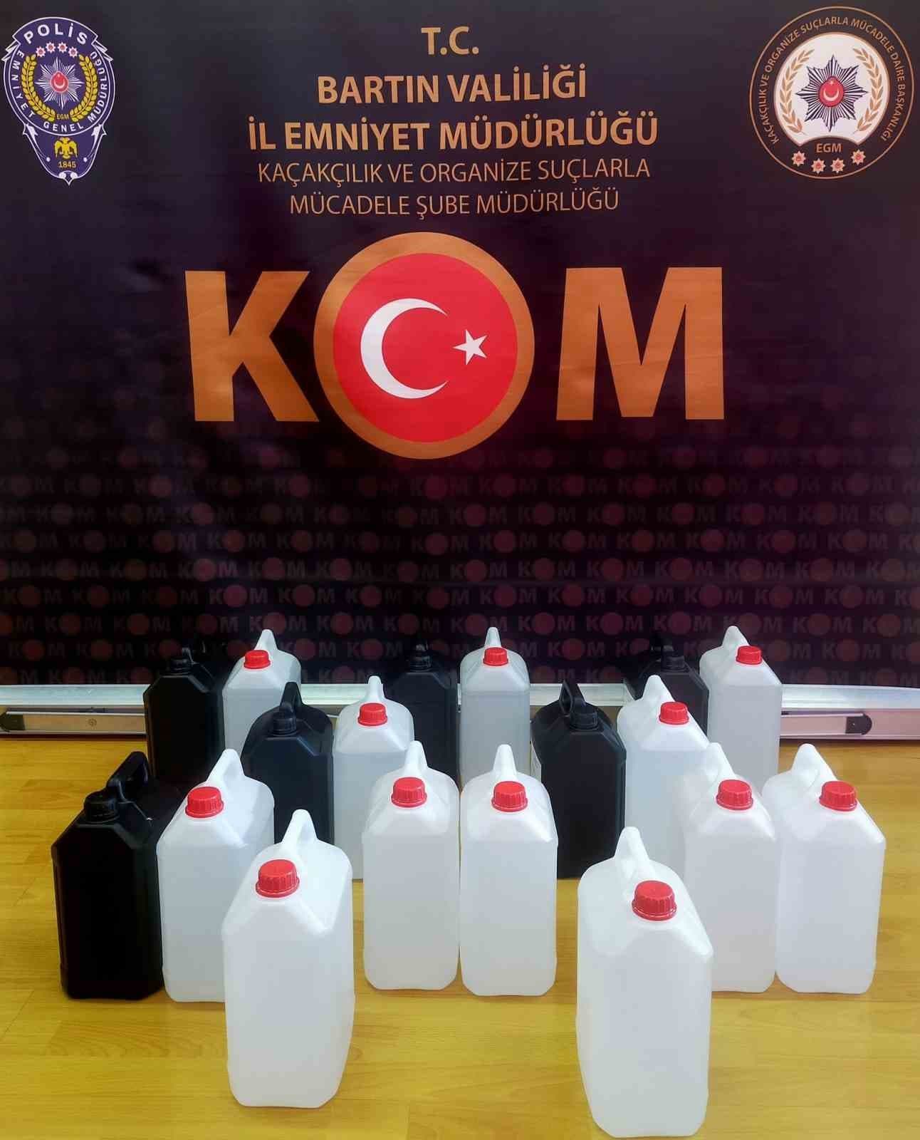 Bartın’da 90 litre sahte alkol yakalandı