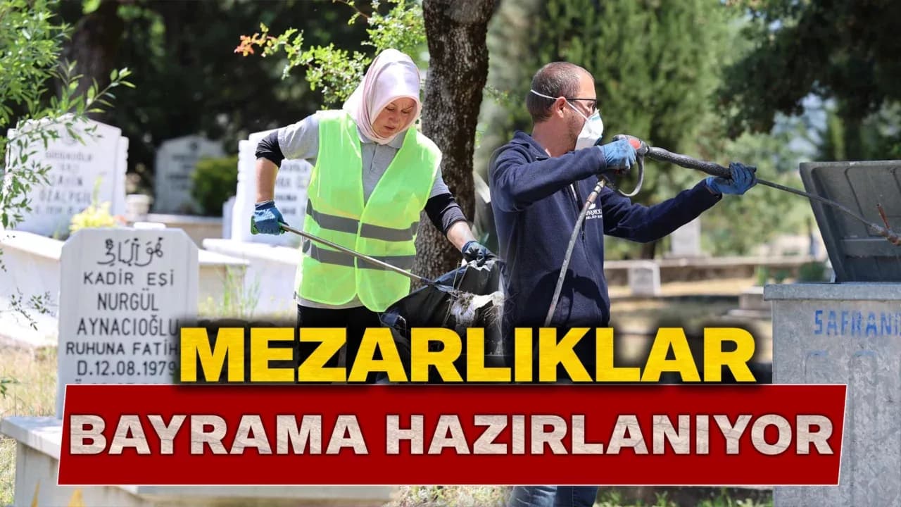 Safranbolu'da Bayram Öncesi Mezarlıklarda Titiz Temizlik