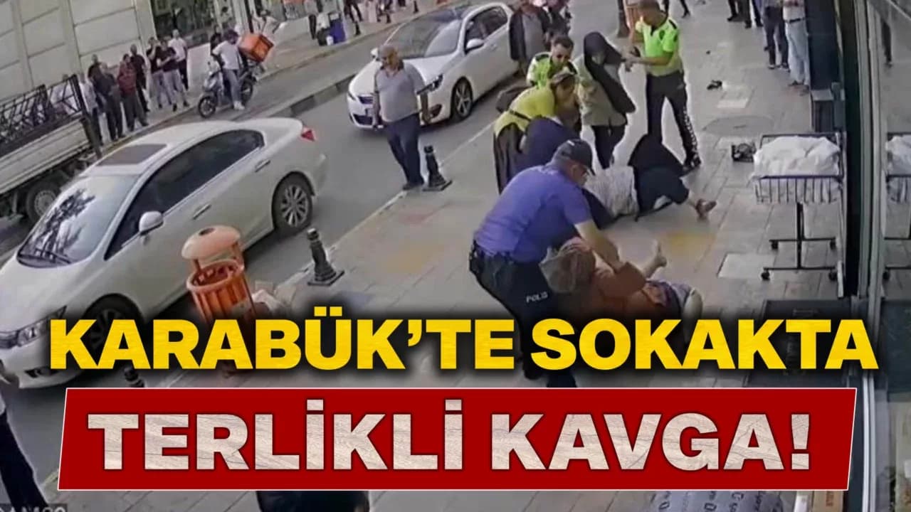 Karabük'te kadınların saç saça kavgasını polis bile güçlükle ayırdı