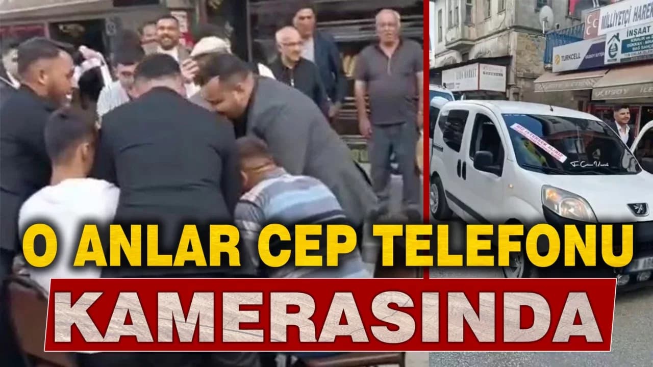 Düğün konvoyunun önünü kesip tavla oynadılar