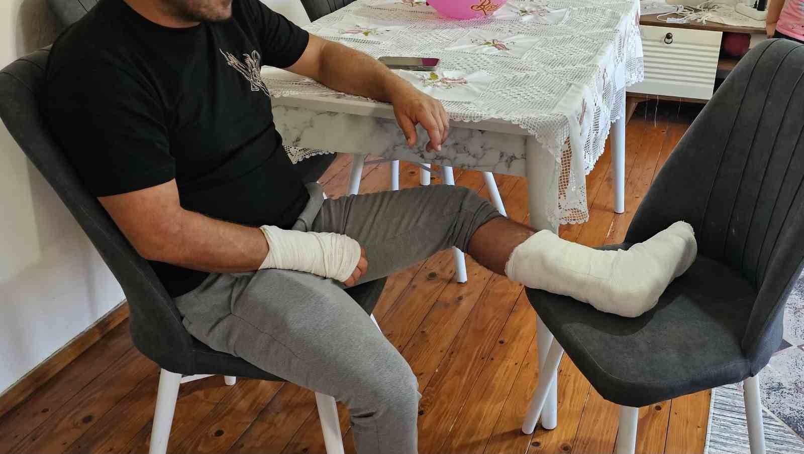 Sokak köpeğinin saldırısına uğradı, ayağı iki yerden kırıldı