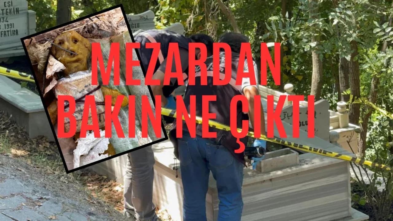 Mezarda bal mumundan yapılmış bebek ve bebeğe sarılı muska bulundu