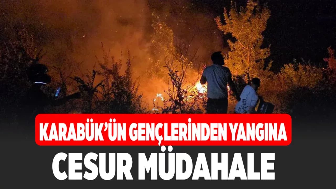 Orman yangınına gençlerden kahramanca müdahale