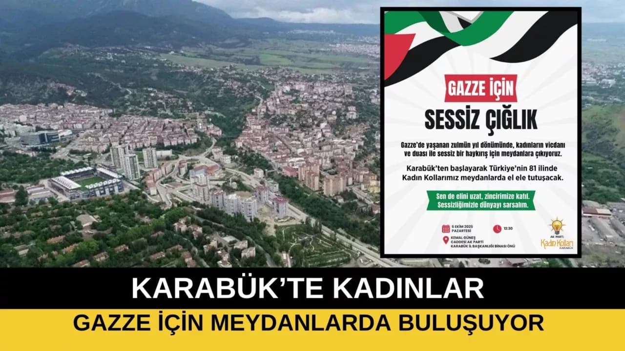 KARABÜK’TE GAZZE İÇİN SESSİZ HAYKIRIŞ