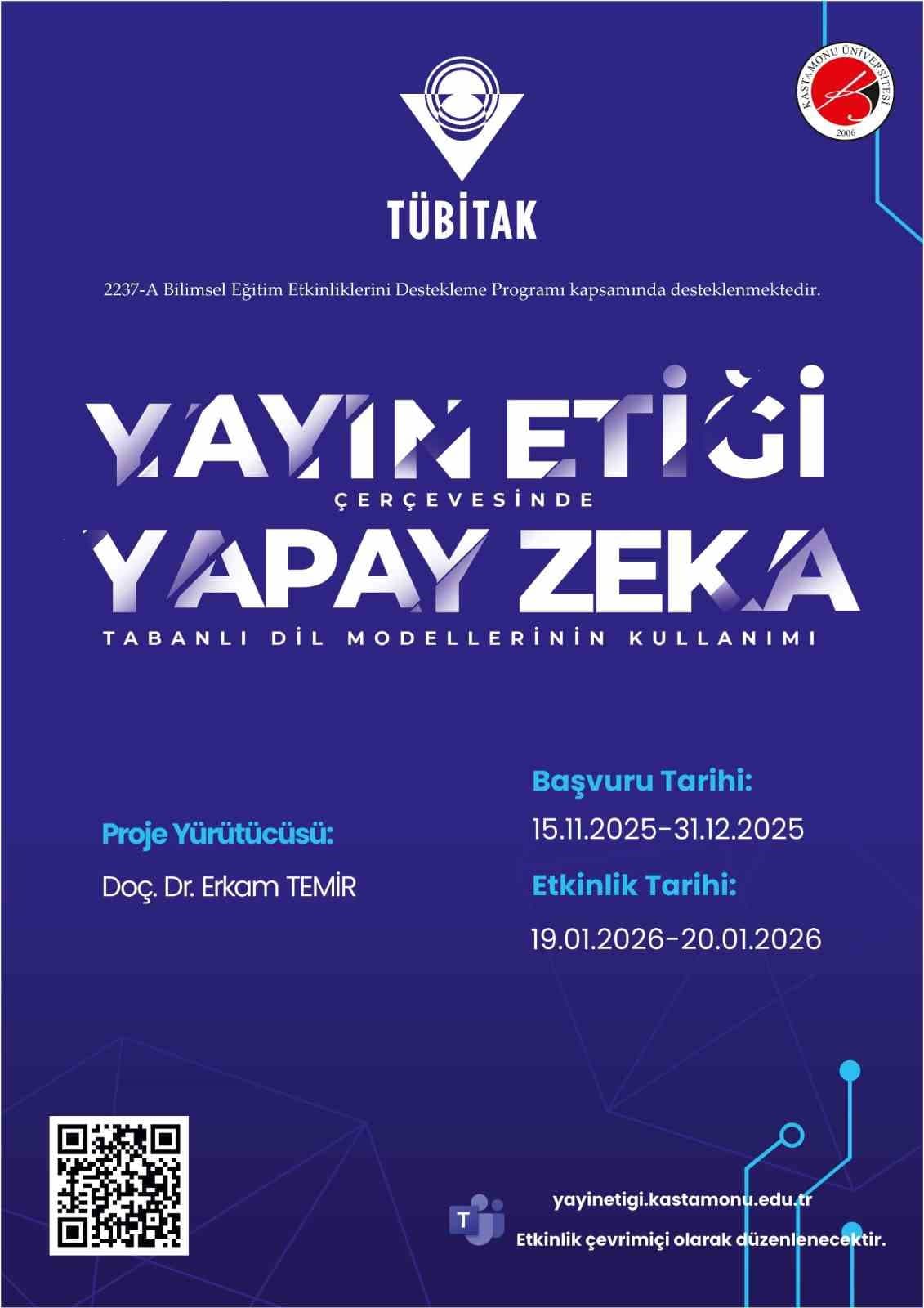 TÜBİTAK desteğiyle "yayın etiği ve yapay zeka" bu eğitimde ele alınacak
