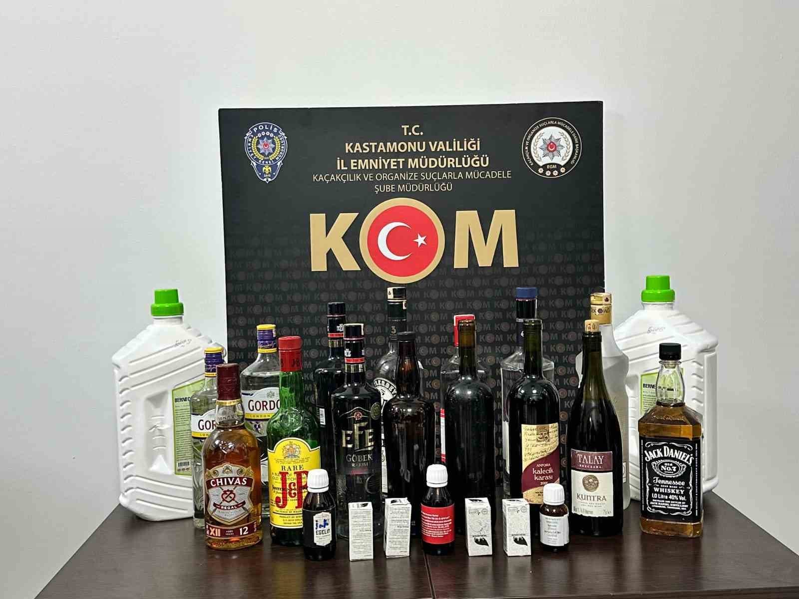 Kastamonu’da 15 şişe el yapımı alkol ele geçirildi