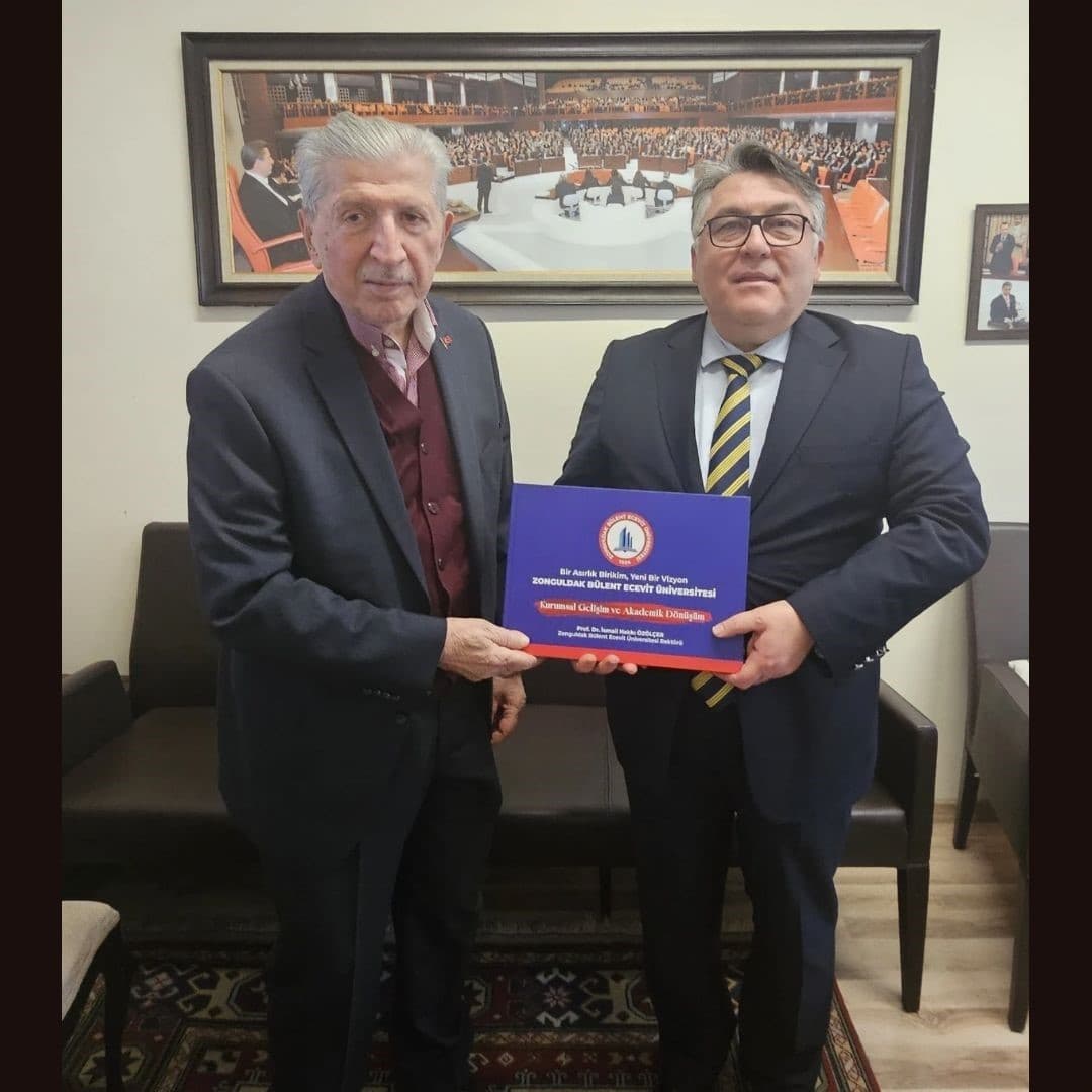 Cumhurbaşkanlığı Yüksek İstişare Kurulu Üyesi Köksal Toptan, Rektör Özölçer’i makamında kabul etti