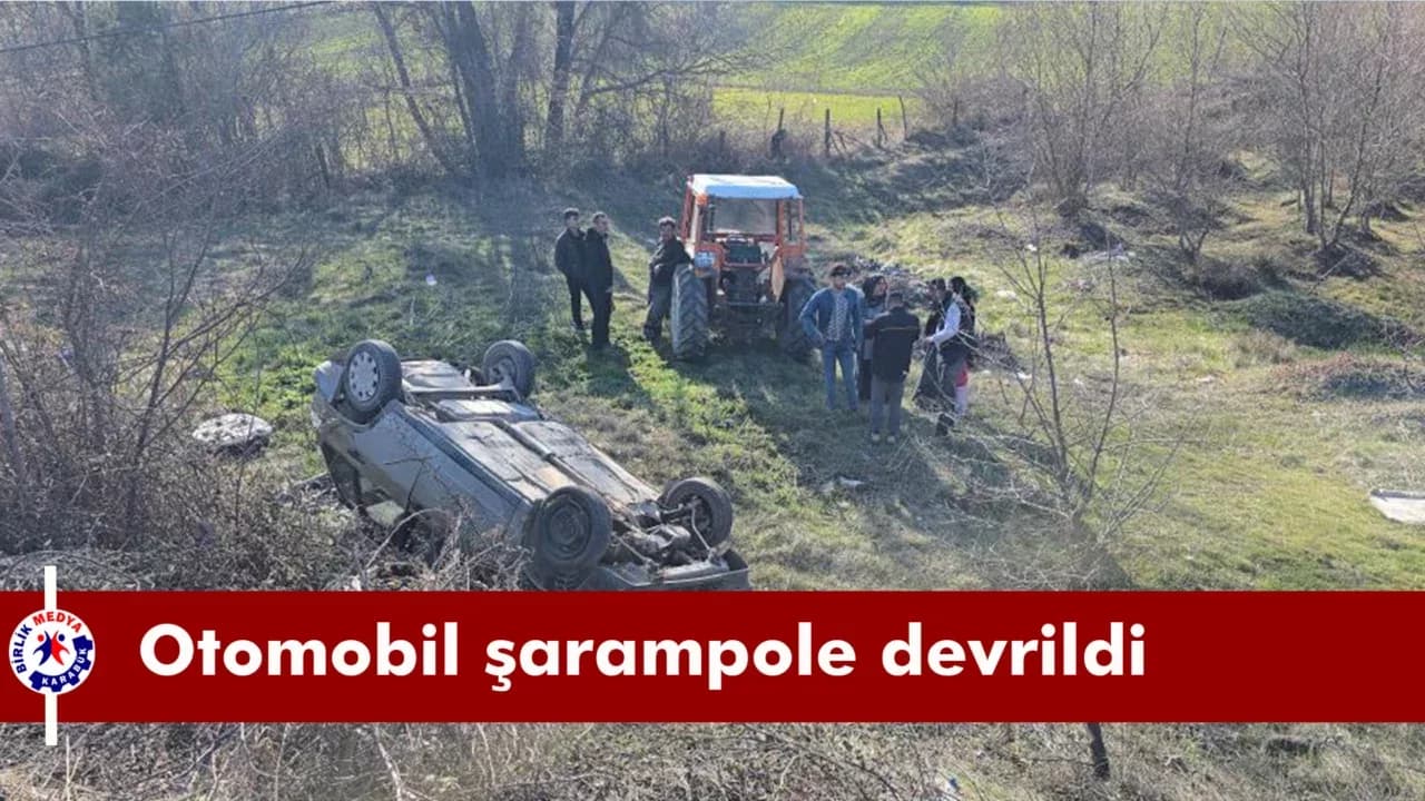 Radar paniği kazaya neden oldu: Otomobil şarampole devrildi