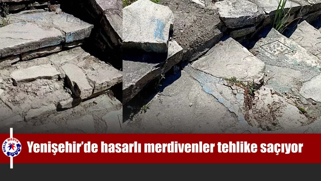 Yenişehir’de hasarlı merdivenler tehlike saçıyor