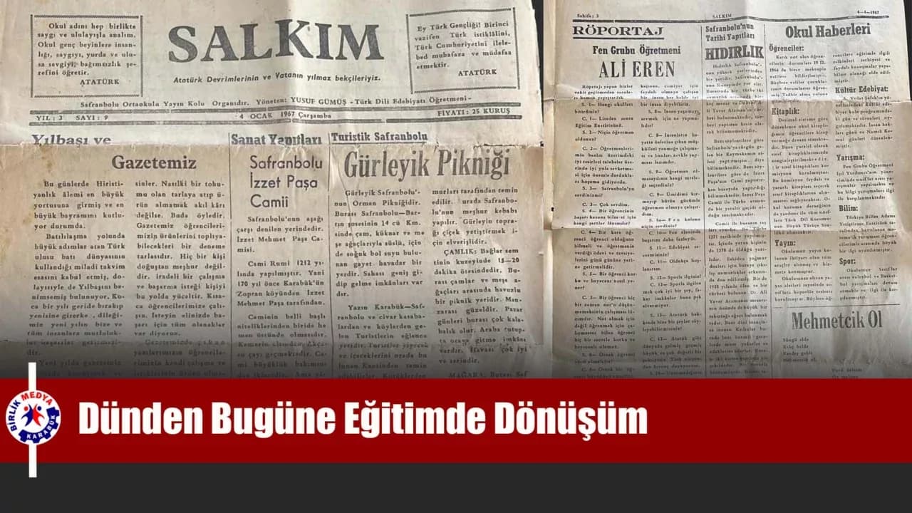 Safranbolu’da 1967 tarihli “Salkım Gazetesi” yeniden gün yüzüne çıktı