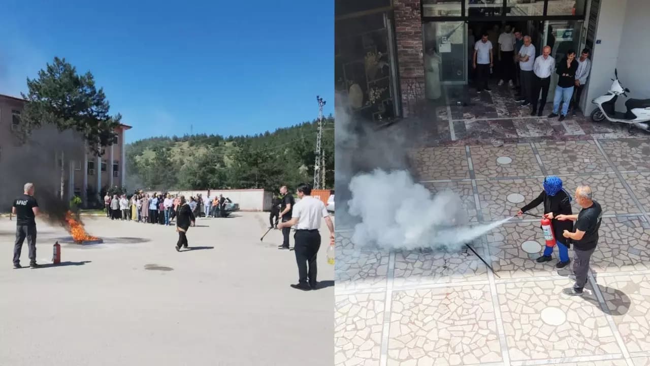 Karabük İl Özel İdare personeline yangın, deprem tatbikatı