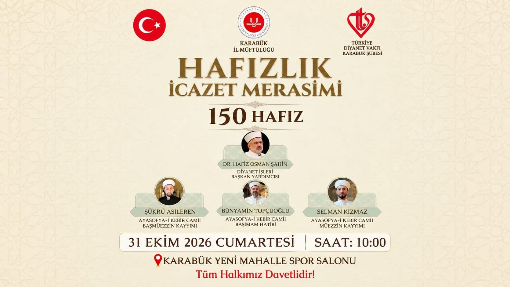 150 Öğrenci için hafızlık icazet merasimi düzenlenecek