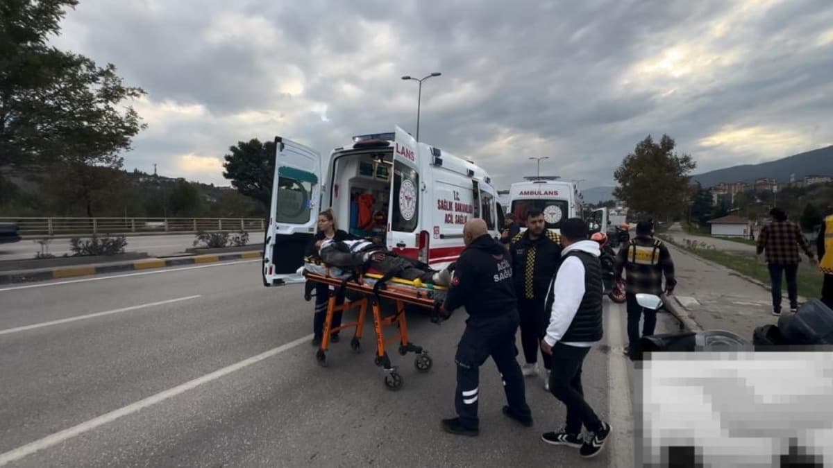Devrilen motosikletin sürücüsü yaralandı