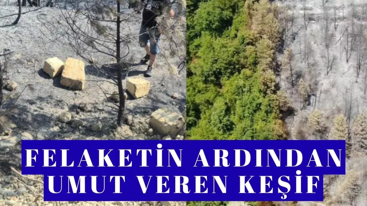 Orman yangını atlatan köyü şimdi de tarihi eser heyecanı sardı