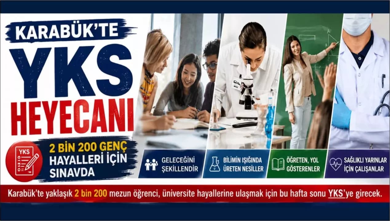 Karabük’te YKS Heyecanı: Yaklaşık 2 Bin 200 Mezun Üniversite Hayali İçin Ter Dökecek
