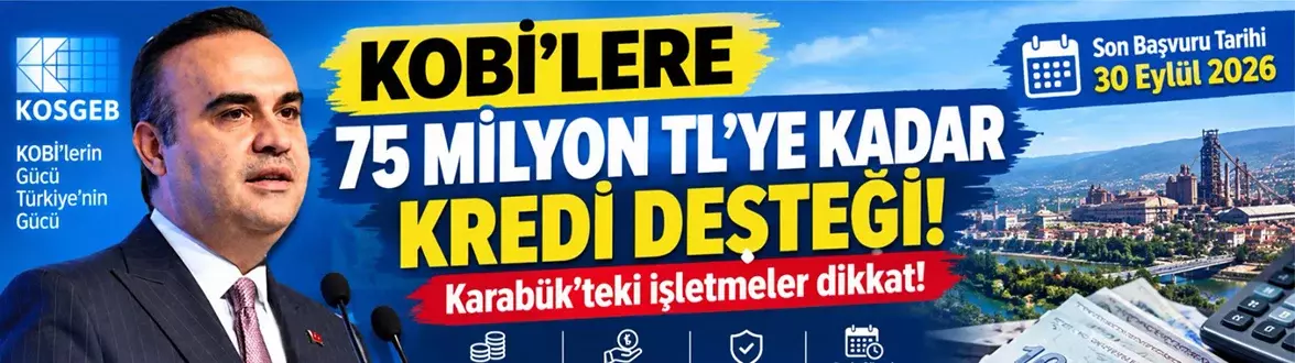 KOBİ’lere 75 Milyon TL’ye Kadar Kredi Desteği! Karabük’teki İşletmeler Dikkat